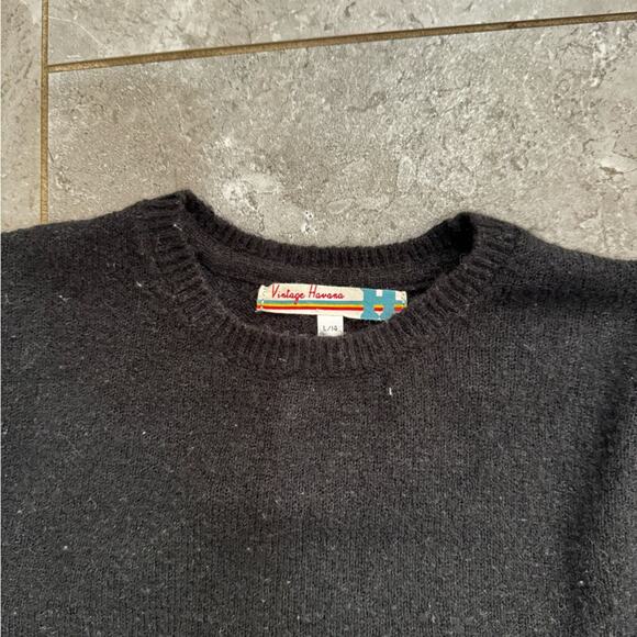 Girls Vintage Havana Black Sweater with Red and Gray Star Accents, size L (14) - Picture 3 of 5